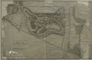 South Park, Preliminary plan for South Park.  F. L. Olmsted & Co., landscape architects, Brookline, Mass., April 27, 1892. Collection of the Buffalo History Museum, gift of the City of Buffalo